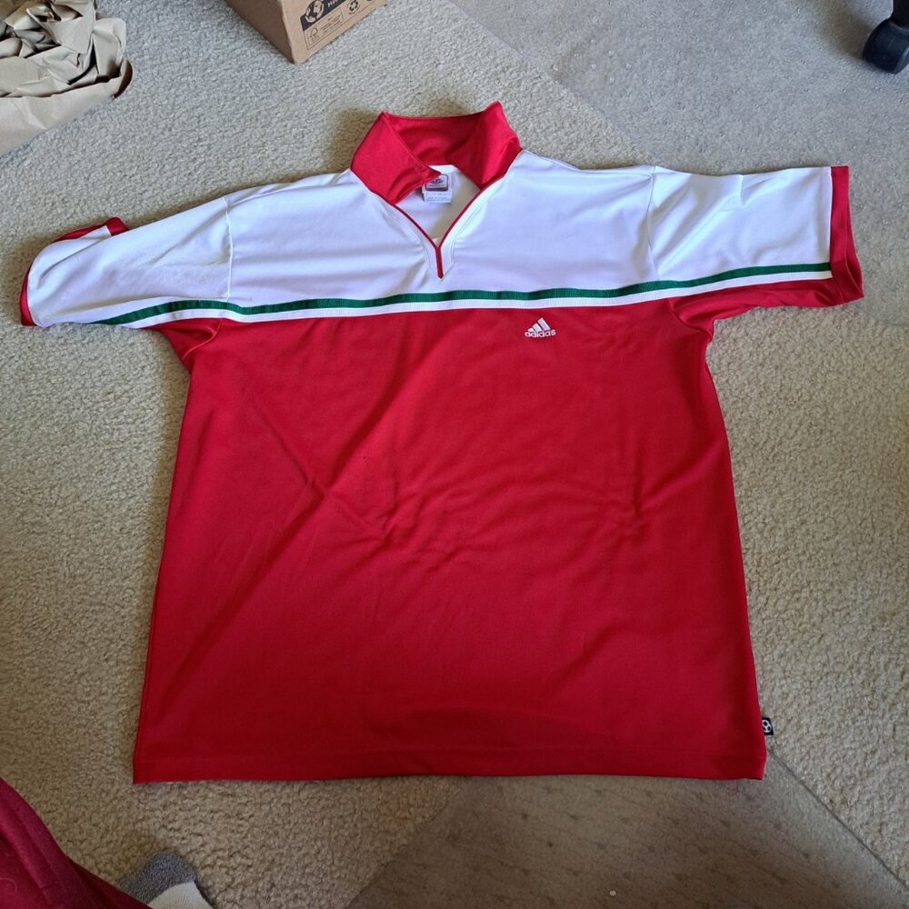 Adidas Red/White/Green Soccer/Football Jersey